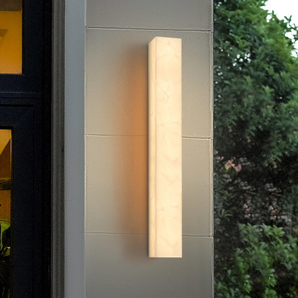 Ayen Modern Rectangular Resin Outdoor Wall Lamp, White - Neutralighting