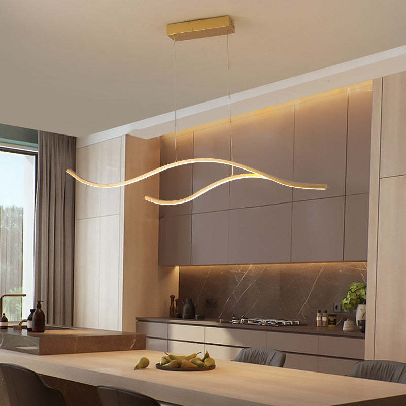 Arisha Modern Wave Pendant Light, 2 Colour - Neutralighting