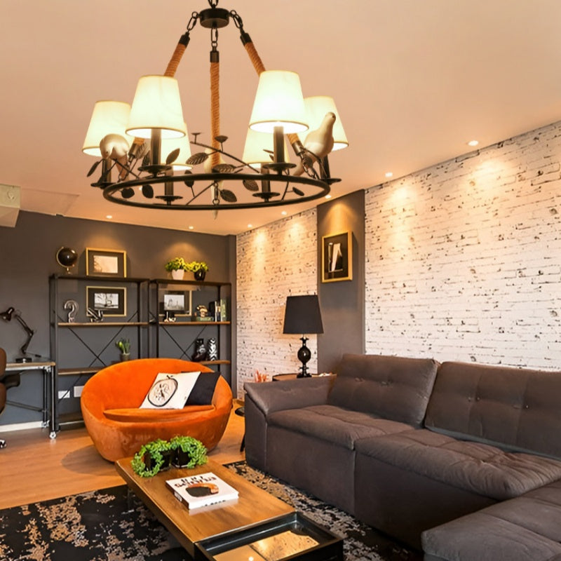 Epoch Vintage LED Chandelier Black Metal Living Room/Bedroom - Neutralighting