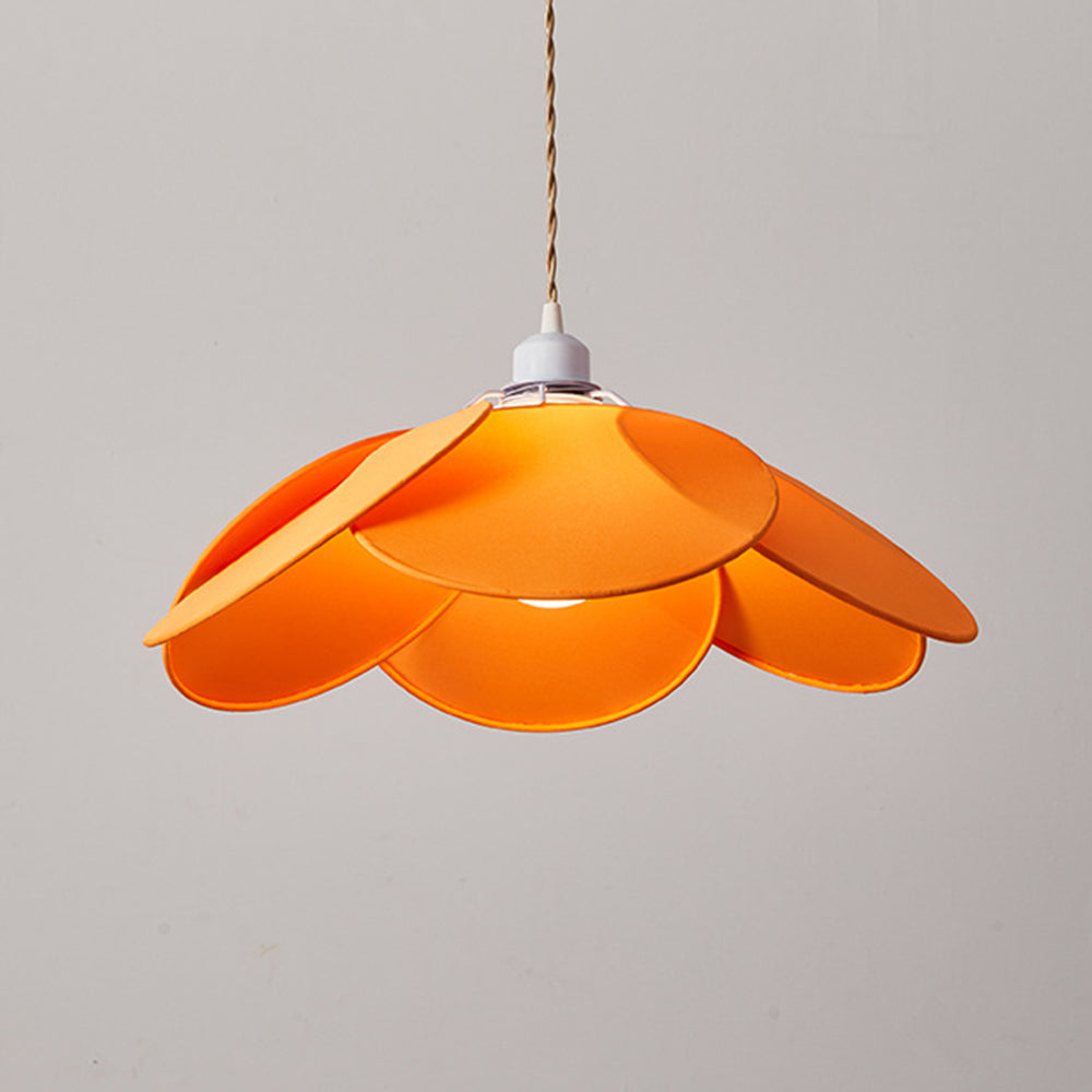Ritta Minimalist Fabric Flower Pendant Light, Orange/Brown/Beige - Neutralighting