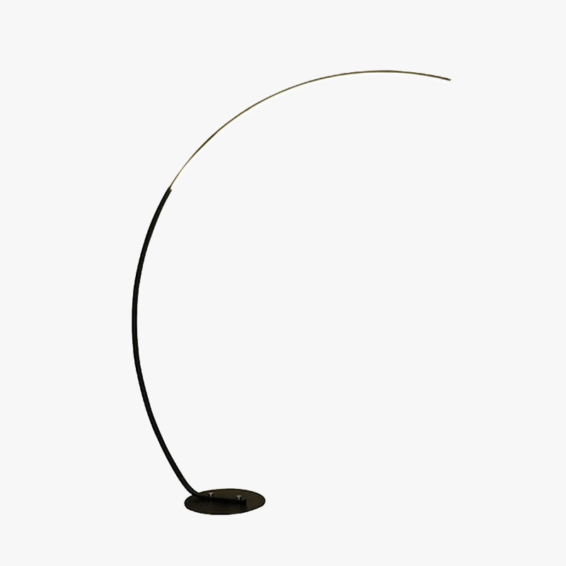 Mira Modern Arc LED Floor Lamp, Black/White, Metal/Silicon - Neutralighting
