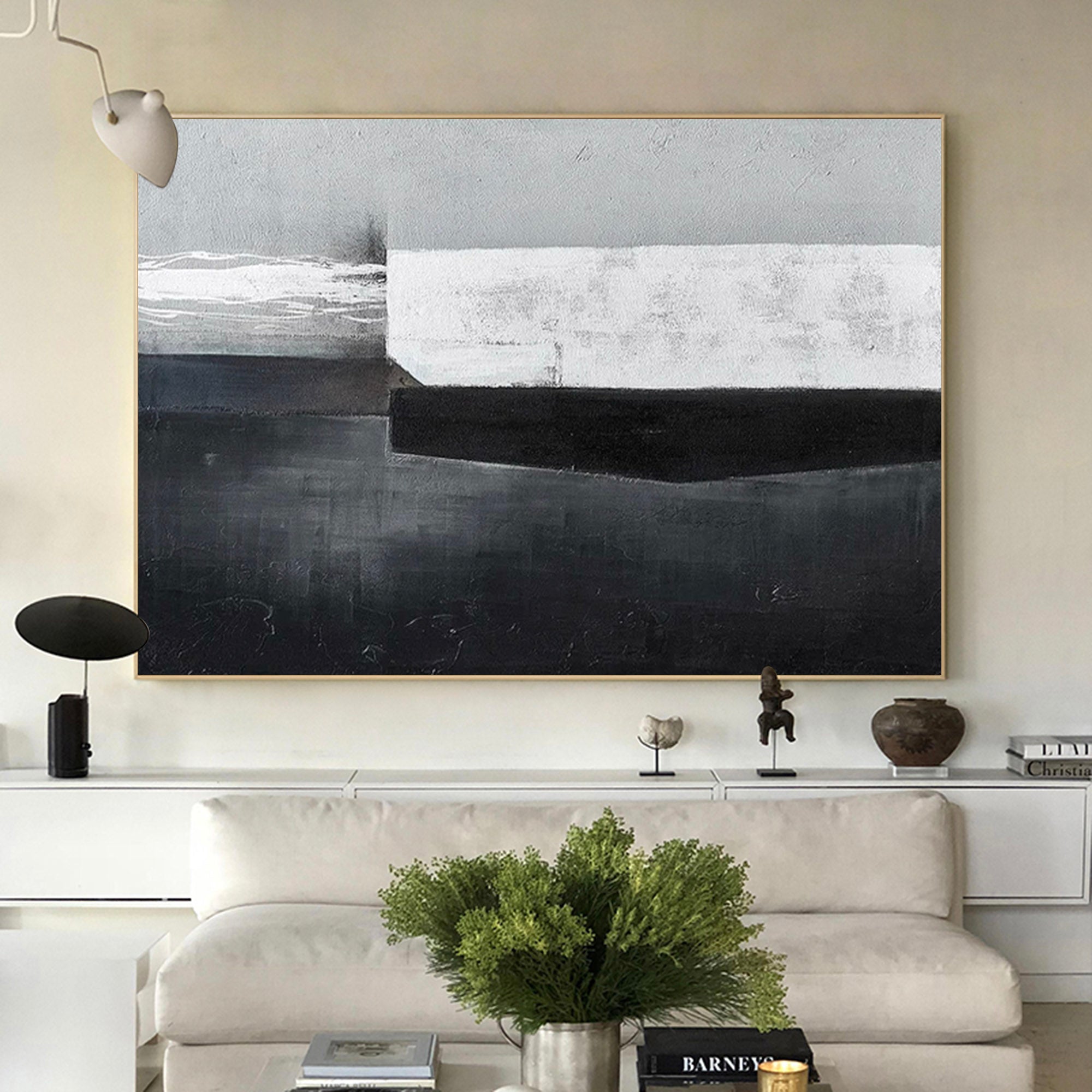 Monochrome Layered Textured Abstract Contemporary Wall Accent Piece