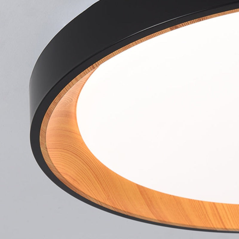 Arisha Modern LED Flush Mount Ceiling Light White Wood Kitchen - Neutralighting
