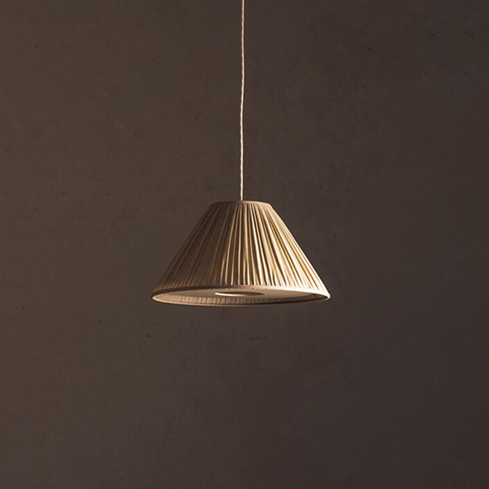 Ritta Pleated Pendant Light Wabi Sabi, Metal/Fabric, Living Room - Neutralighting