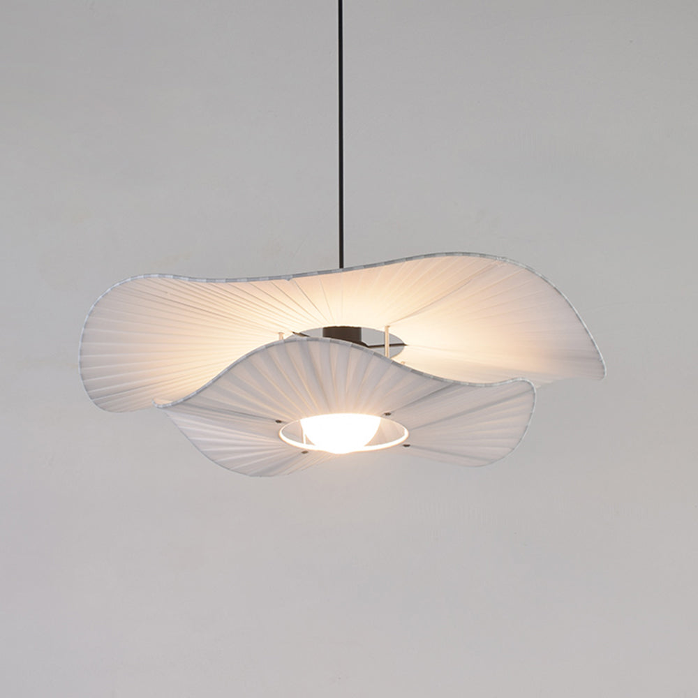 Ritta Modern Nordic Cloth/Metal Shell Pendant Light, White - Neutralighting