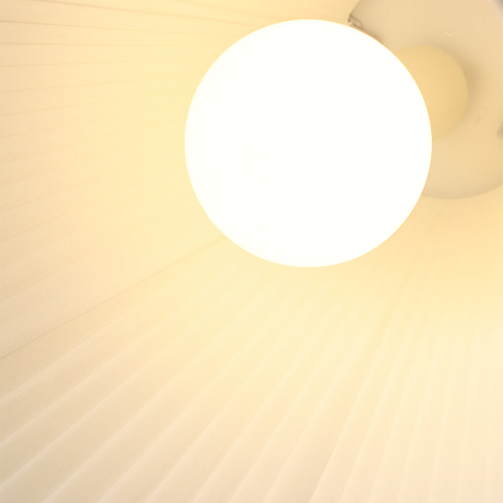 Ritta Minimalist Double Overlap Fabric LED Pendant Light, White - Neutralighting