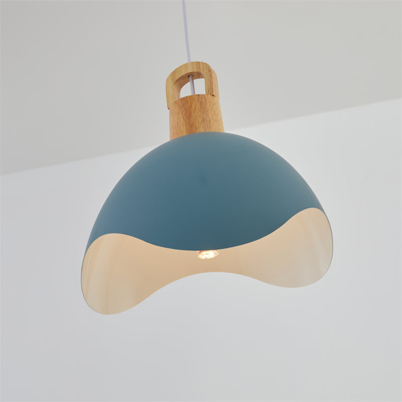 Valentina Colorful Shade Single Pendant Lights, Wood & Metal - Neutralighting