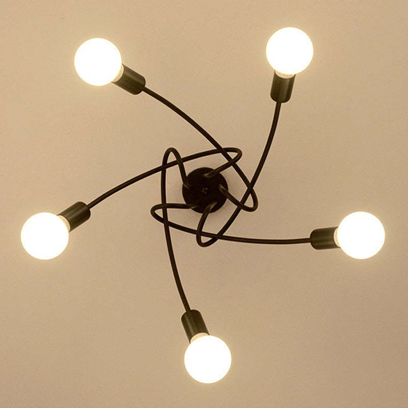 Arisha Modern Linear Curve Metal Ceiling Light, Dining Room/Living Room - Neutralighting