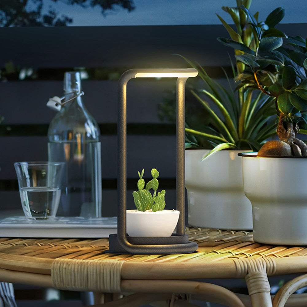 Ray Minimalist Rectangular Solar LED Outdoor Floor Lamp, Black - Neutralighting