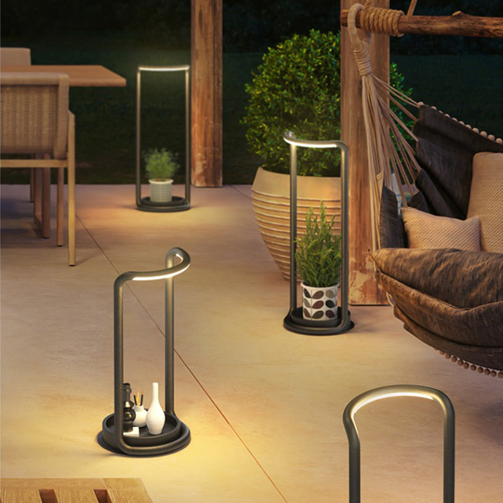 Ray Minimalist Rectangular Solar LED Outdoor Floor Lamp, Black - Neutralighting