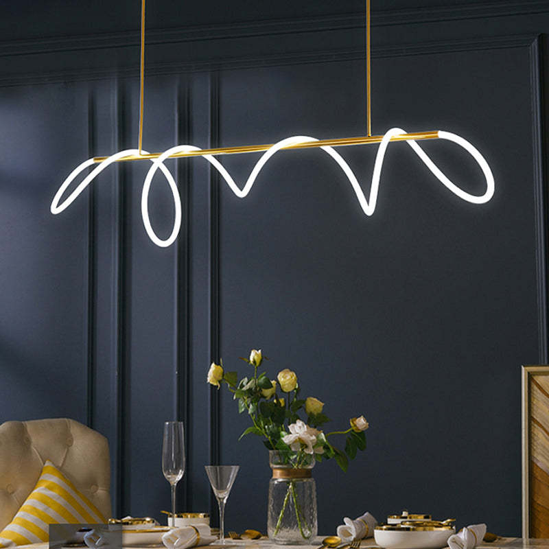 Arisha Curved & Linear Semi Flush Mount Ceiling Light, Gold - Neutralighting