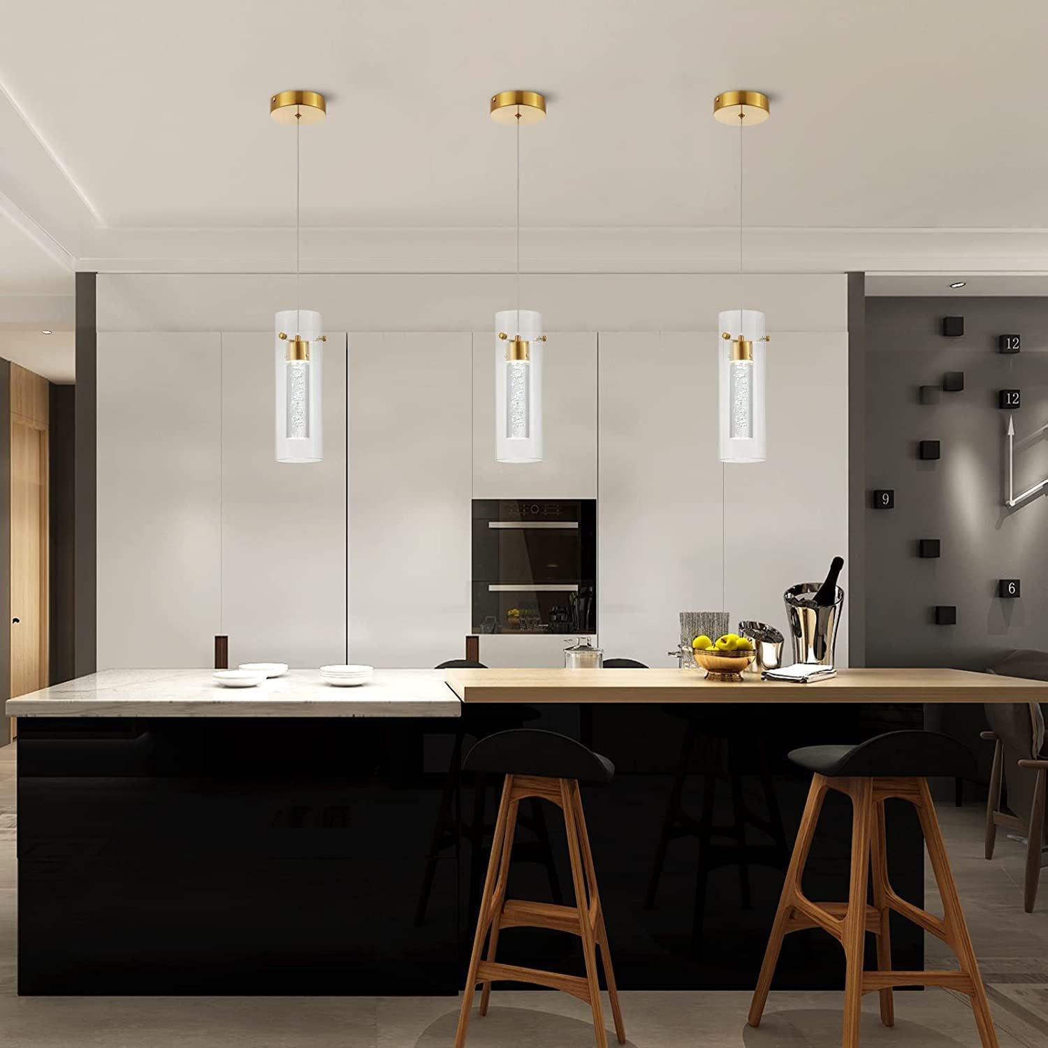 Arisha Glass Pendant Light  Cluster Brass Modern Dimmable