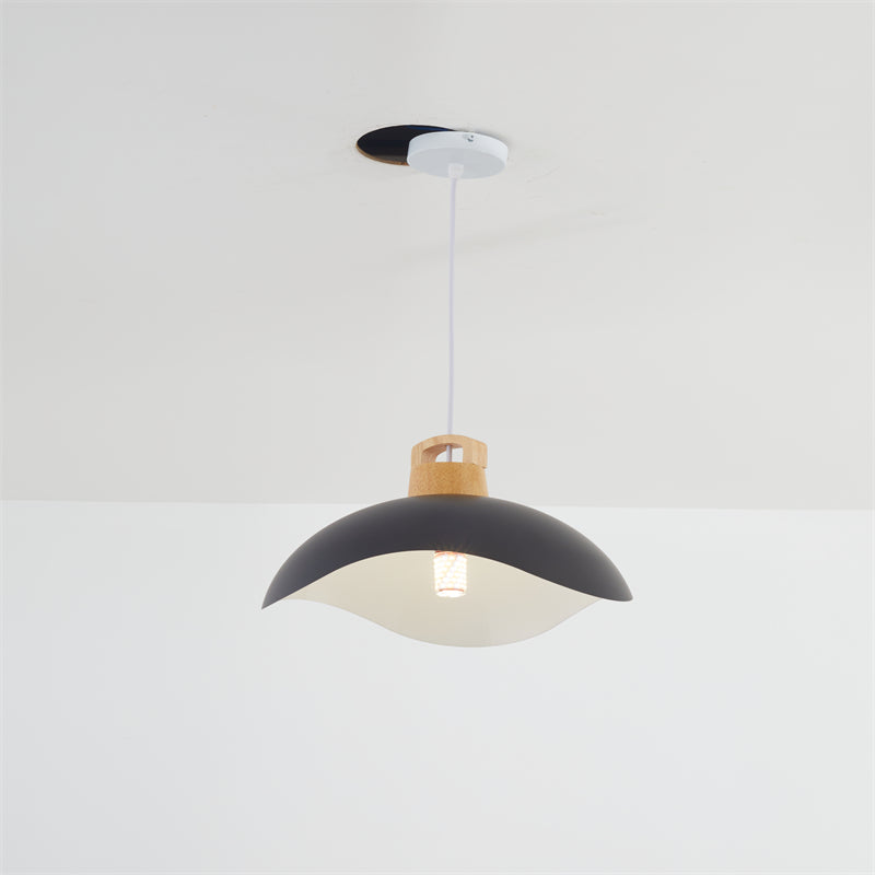 Valentina Colorful Shade Single Pendant Lights, Wood & Metal - Neutralighting