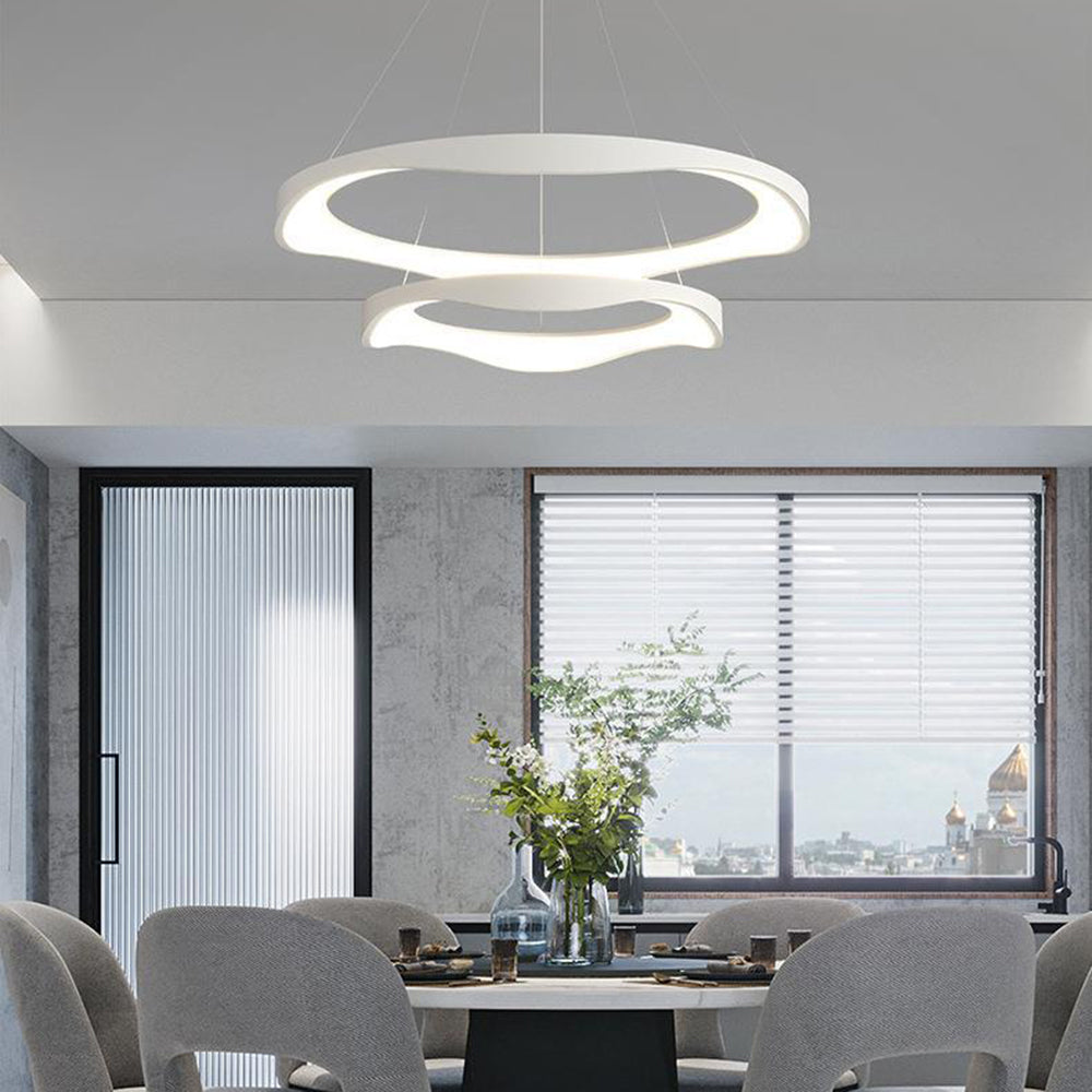 Arisha Pendant Light Rond Modern, Black/White, Dining Room - Neutralighting