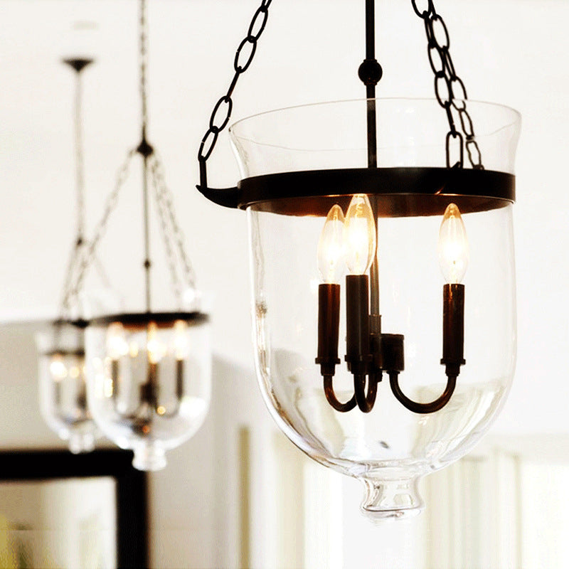 Silva Pendant Light Glass Black Industrial LED Living Room - Neutralighting