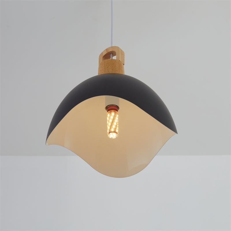 Valentina Colorful Shade Single Pendant Lights, Wood & Metal - Neutralighting