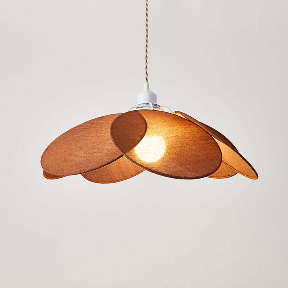 Ritta Minimalist Fabric Flower Pendant Light, Orange/Brown/Beige - Neutralighting