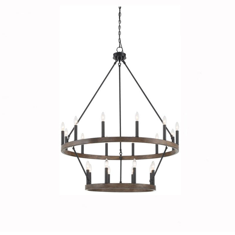Silva Modern Industrial LED Chandelier Black Metal Living Room