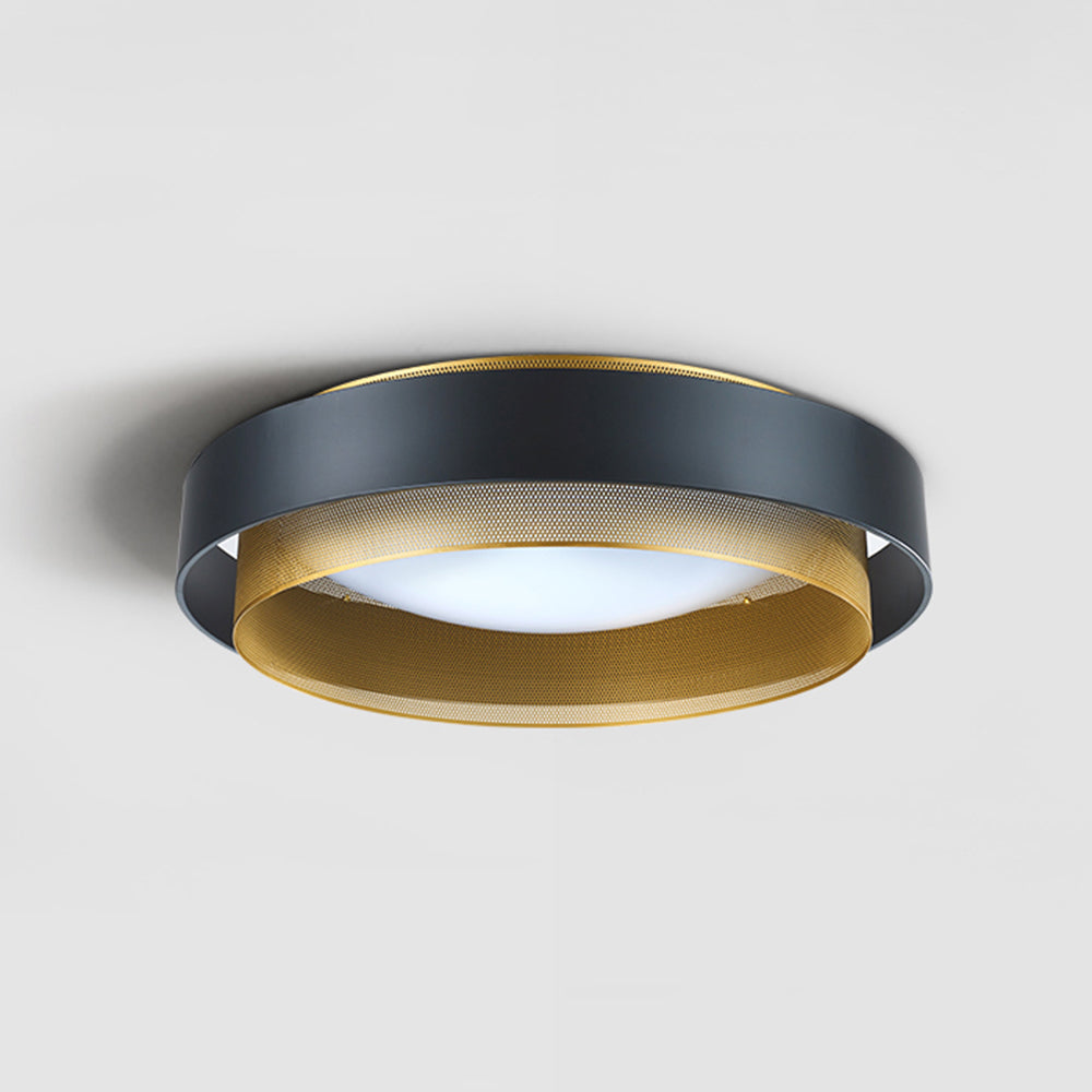 Arisha Modern Ring Metal/Acrylic Flush Mount Ceiling Light, White/Black - Neutralighting