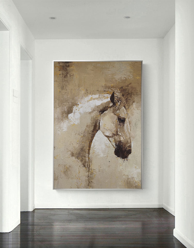 Brown Abstract Horse Painting ANH06 - Neutralighting