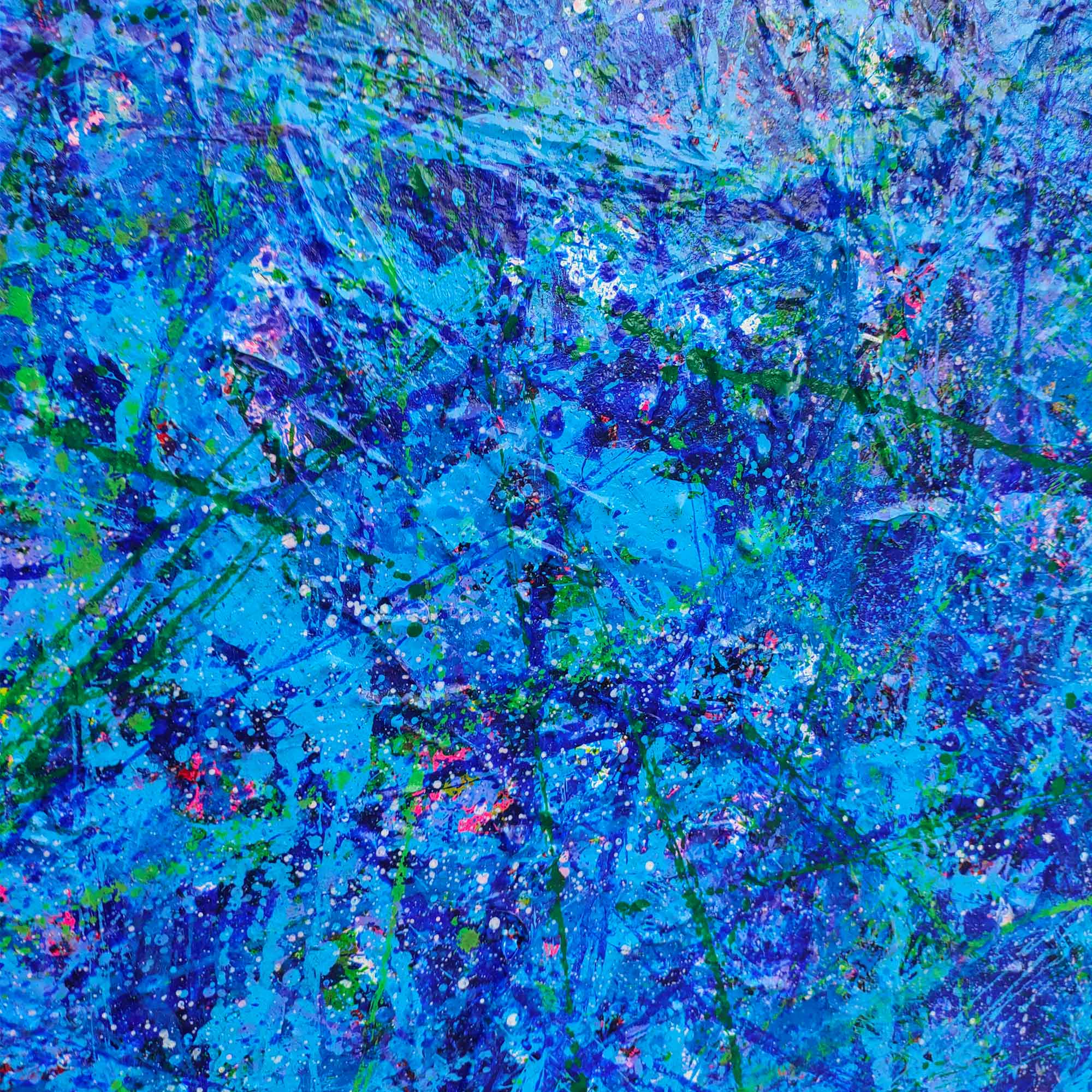 Blue Square Abstract Art 47'' X 47'' IS84 - Neutralighting