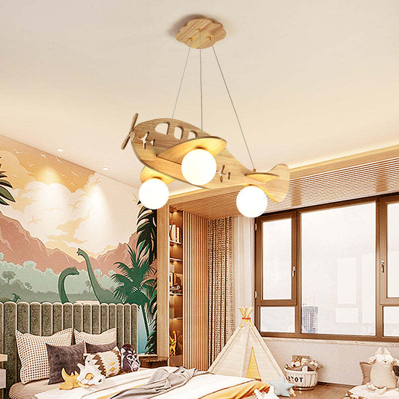 Arisha Vintage Airplane Shape Pendant Light, Wood - Neutralighting
