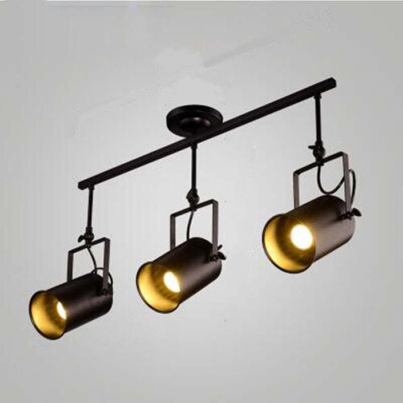 Silva Vintage Adjustable Semi-Flush Mount Ceiling Light, Black - Neutralighting