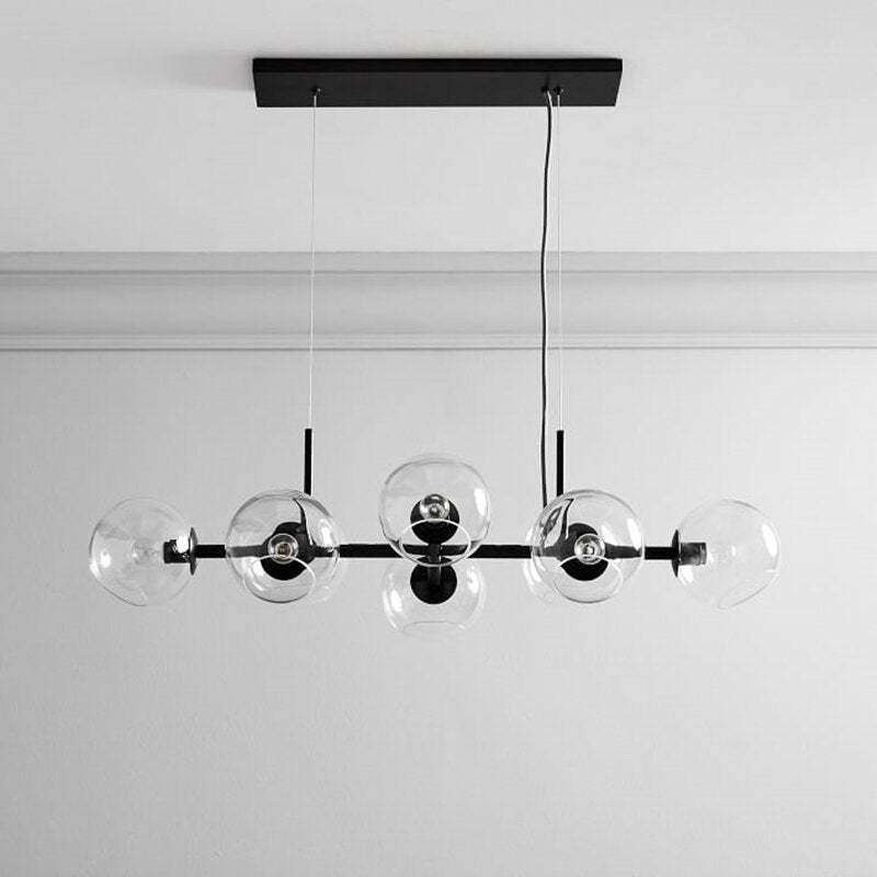 Valentina Modern Glass Globe Bubble Pendant Light Black/Gold - Neutralighting