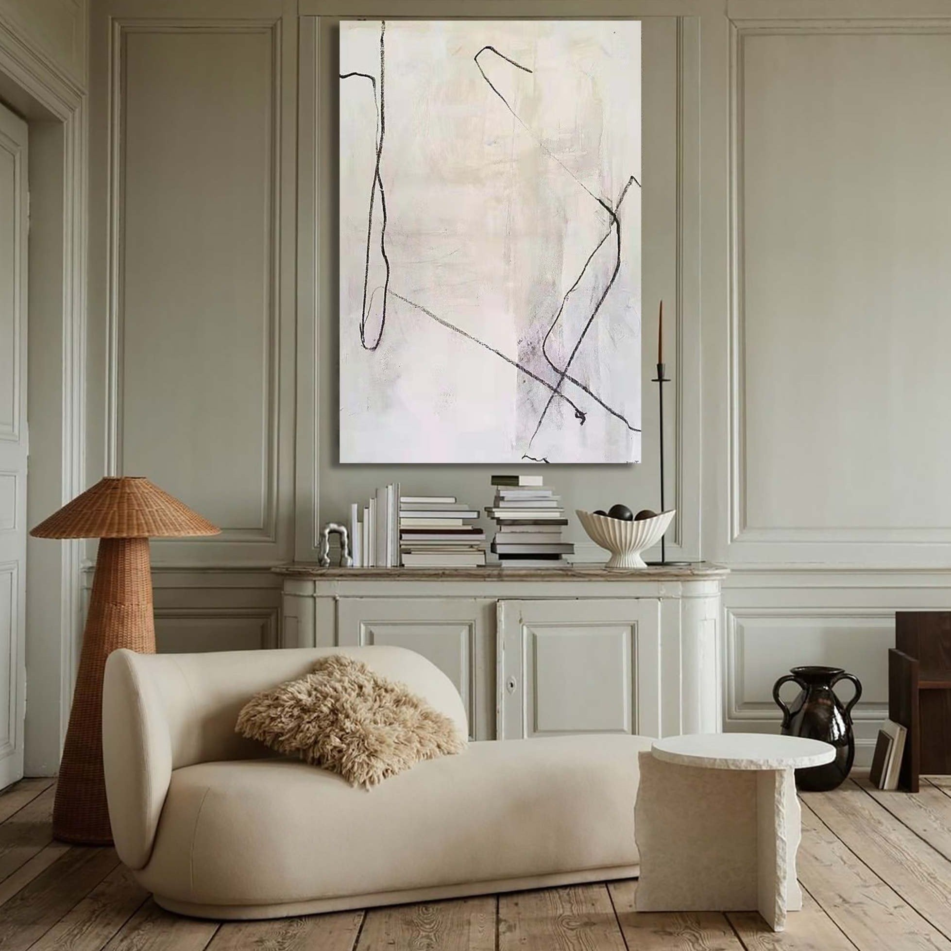 Minimalist Line Art Abstract Figure Wall Art
