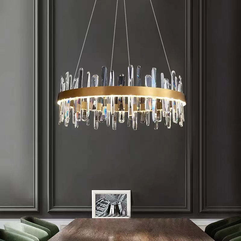 Kristy Modern Crystal Ring Chandelier Black&Gold - Neutralighting
