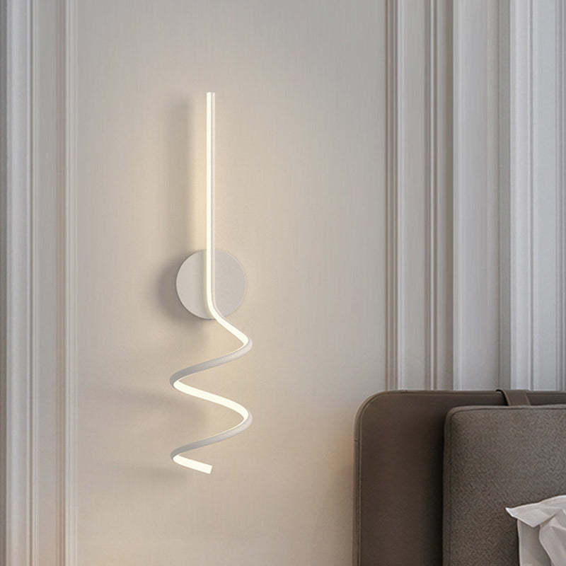 Arisha Modern LED Art Interior Wall Light Spiral, Black & White - Neutralighting