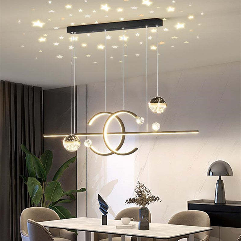 Arisha Pendant Light Double-C, Gold/Black Starry-sky - Neutralighting