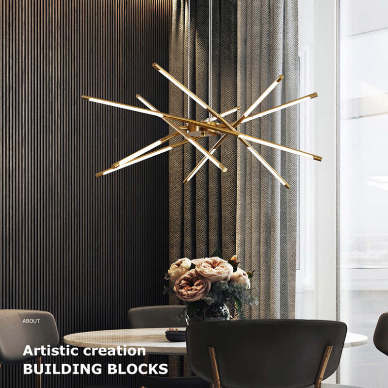 Arisha Pendant Light, Black/Gold, 6/8/10/12 Heads - Neutralighting