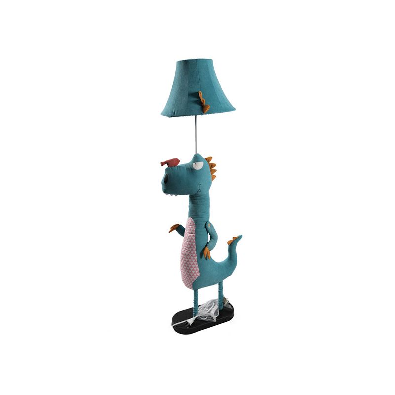 Minori Modern Dinosaur Metal/Fabric Floor Lamp - Neutralighting