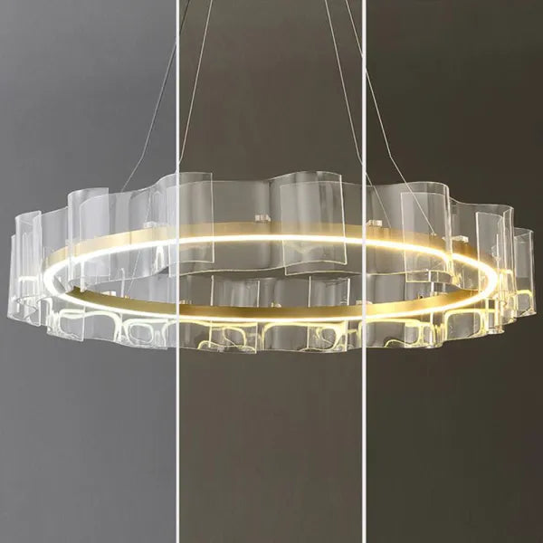 Arisha Creative Ring Metal/Arcylic Pendant Light, Gold - Neutralighting
