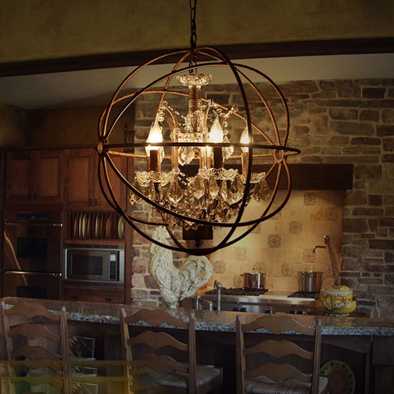 Kristy Rustic Vintage Candle Metal Pendant Light Black/Rust Bedroom - Neutralighting