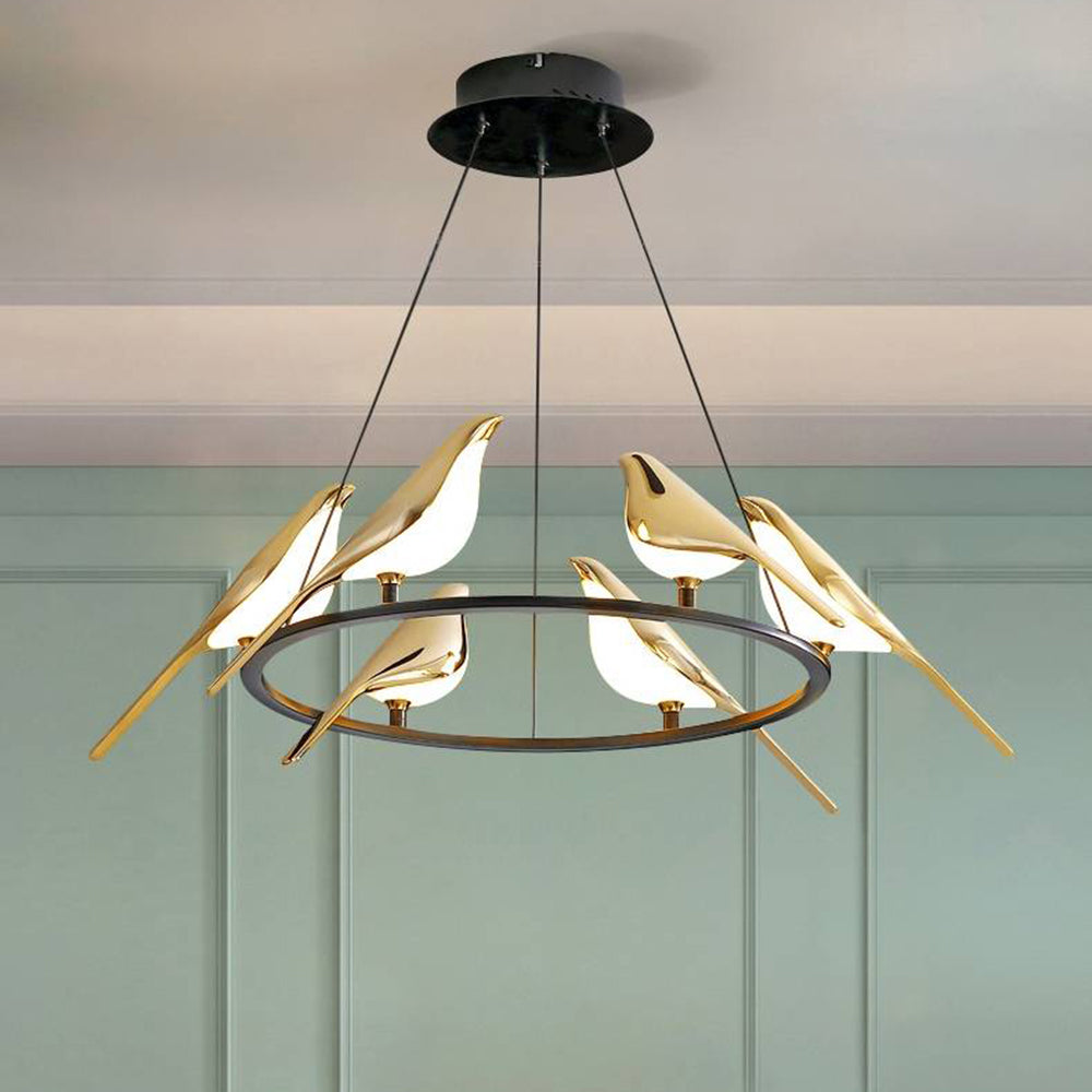 Arisha Modern Bird Pendant Light, Gold & Black, 2 Style - Neutralighting