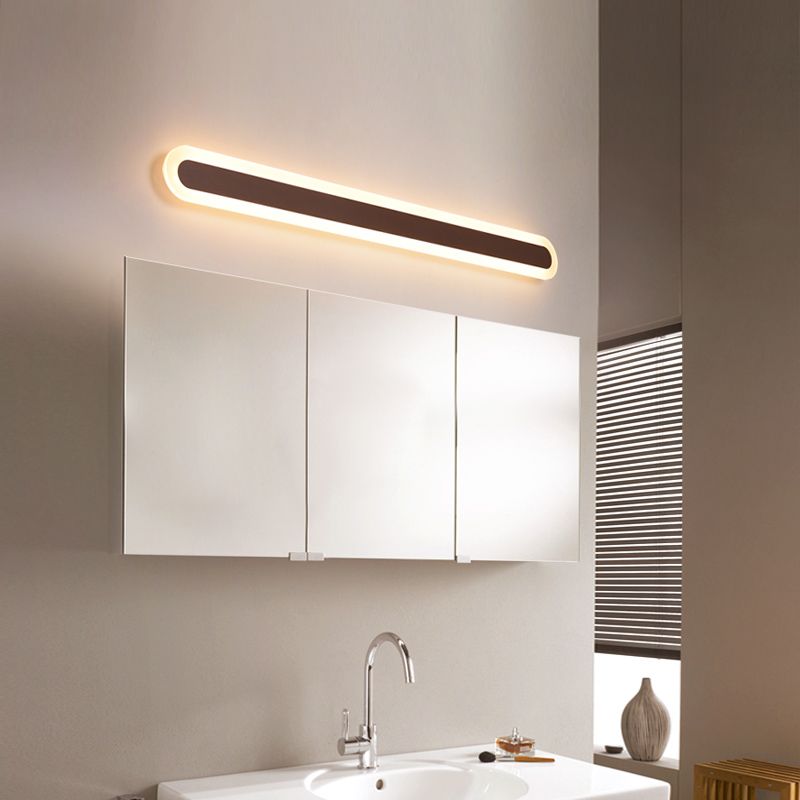 Arisha Modern Linear Vanity Wall Lamp, White/Brown, Bathroom - Neutralighting