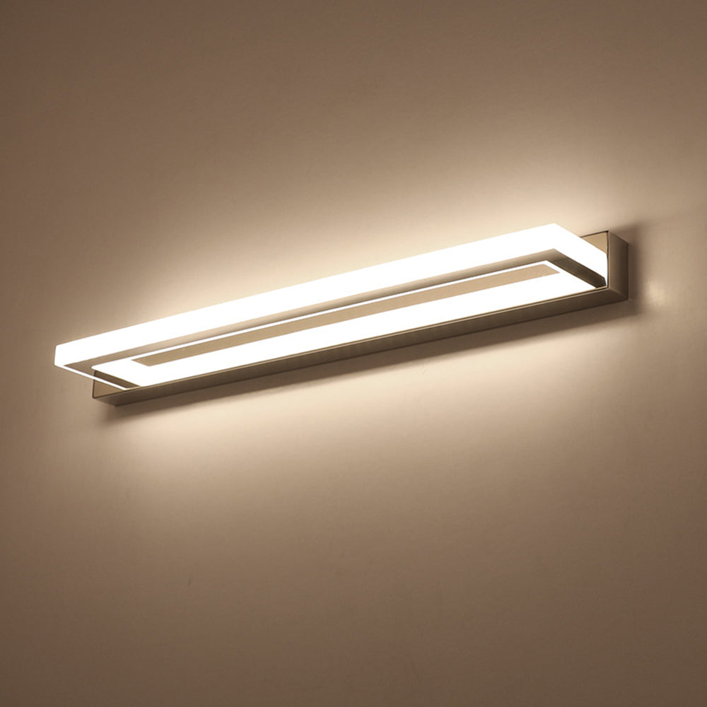 Arisha Elegant Rectangular Mirror Front Vanity Sliver White Wall Light - Neutralighting