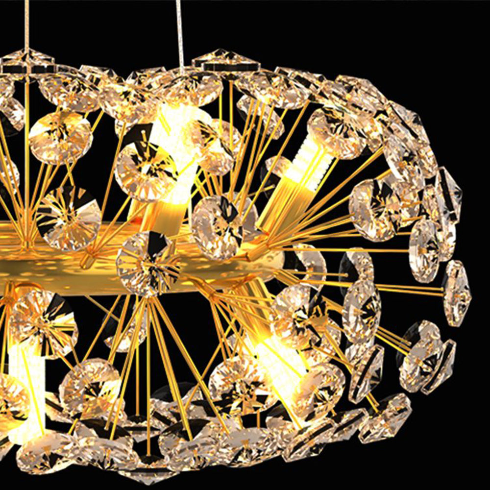 Arisha Luxury Lineal/Flower Chandelier, Gold, Metal/Crystal - Neutralighting