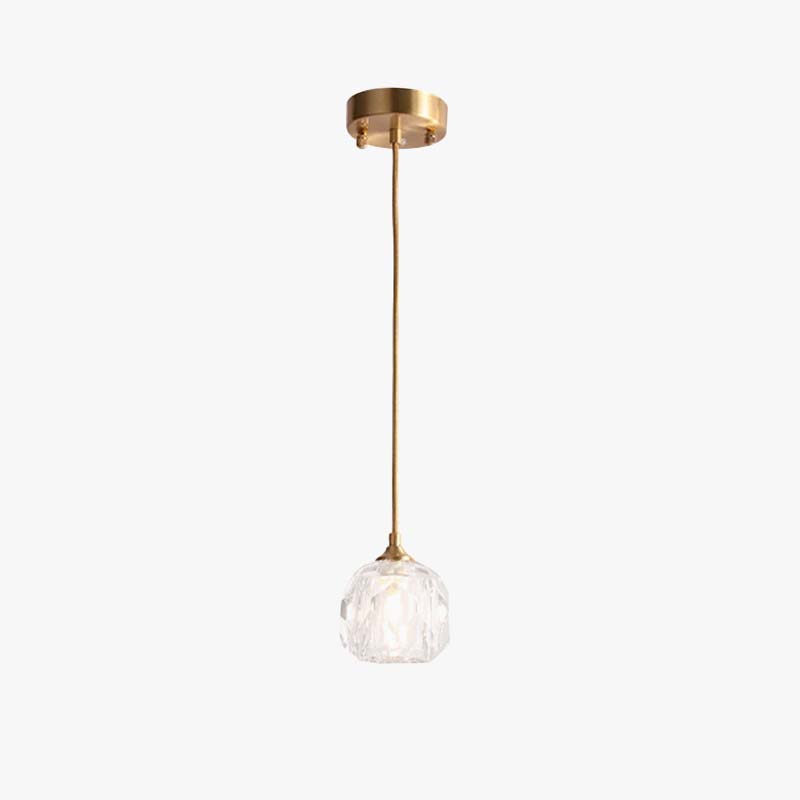 Kristy Diamond Facet Golden Pendant Light, Metal/Acrylic - Neutralighting