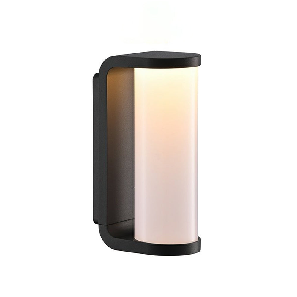 Ray Mondern Cylindrical Metal Outdoor Wall Lamp, Black - Neutralighting