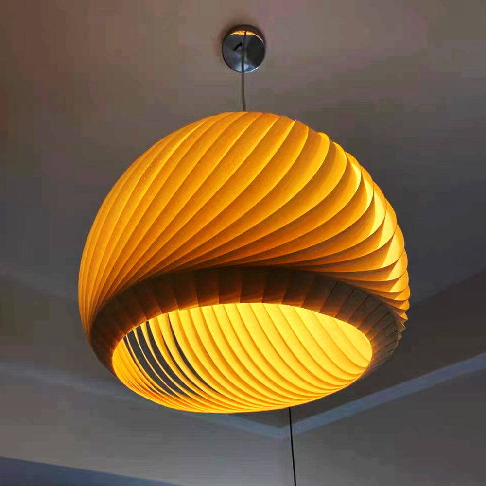Muto Farmhouse Semi Metal Pendant Light, Brown/Wood - Neutralighting