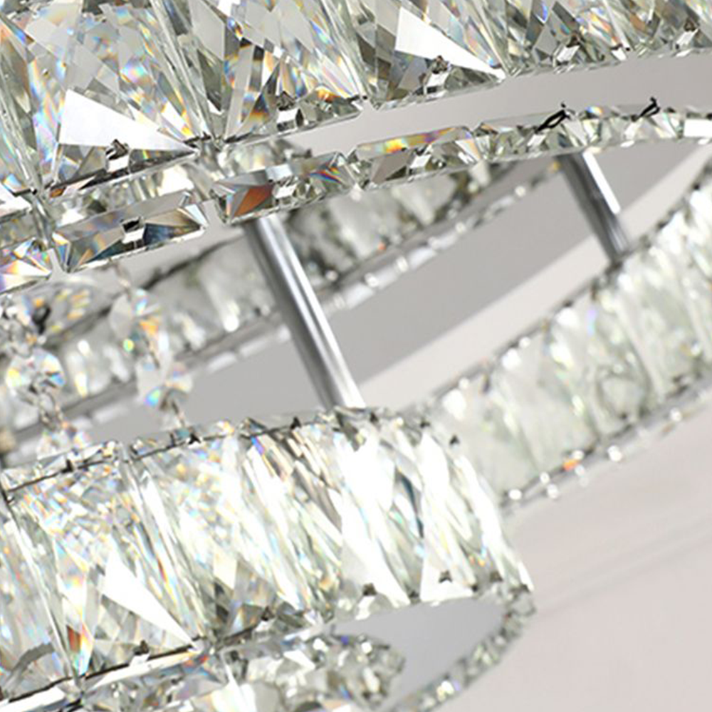 Kristy Modern Multi Ring Metal And Crystal Pendant Light - Neutralighting