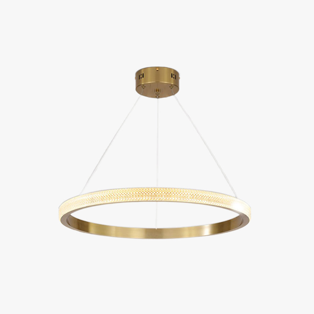 Kristy Modern Ring Metal/Arcylic LED Pendant Light, Black/Gold - Neutralighting