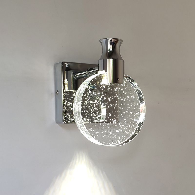 Kristy Modern Round Crystal Vanity Wall Lamp, Gold/Chrome - Neutralighting