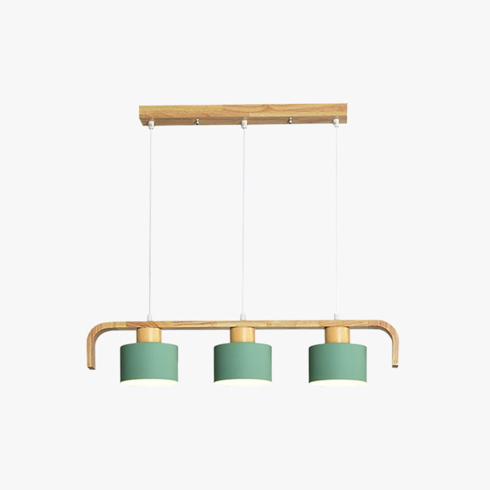 Valentina Pendant Light Cylinder Nordic, Bamboo, White/Green/Gray, Bedroom - Neutralighting