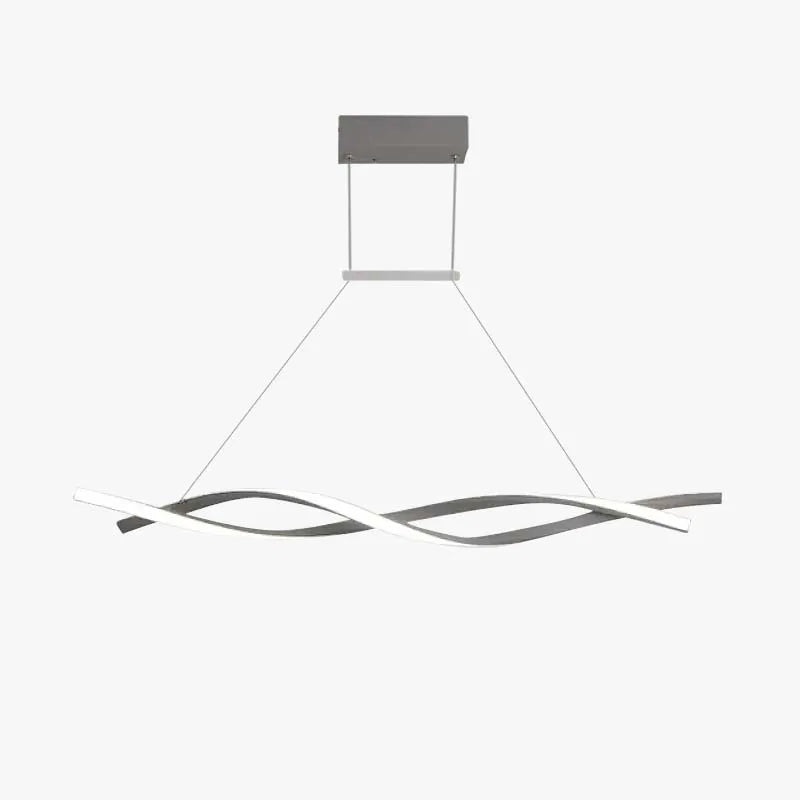 Arisha Pendant Light Linear Double Wave Modern, Metal, Black/Grey, Bedroom - Neutralighting