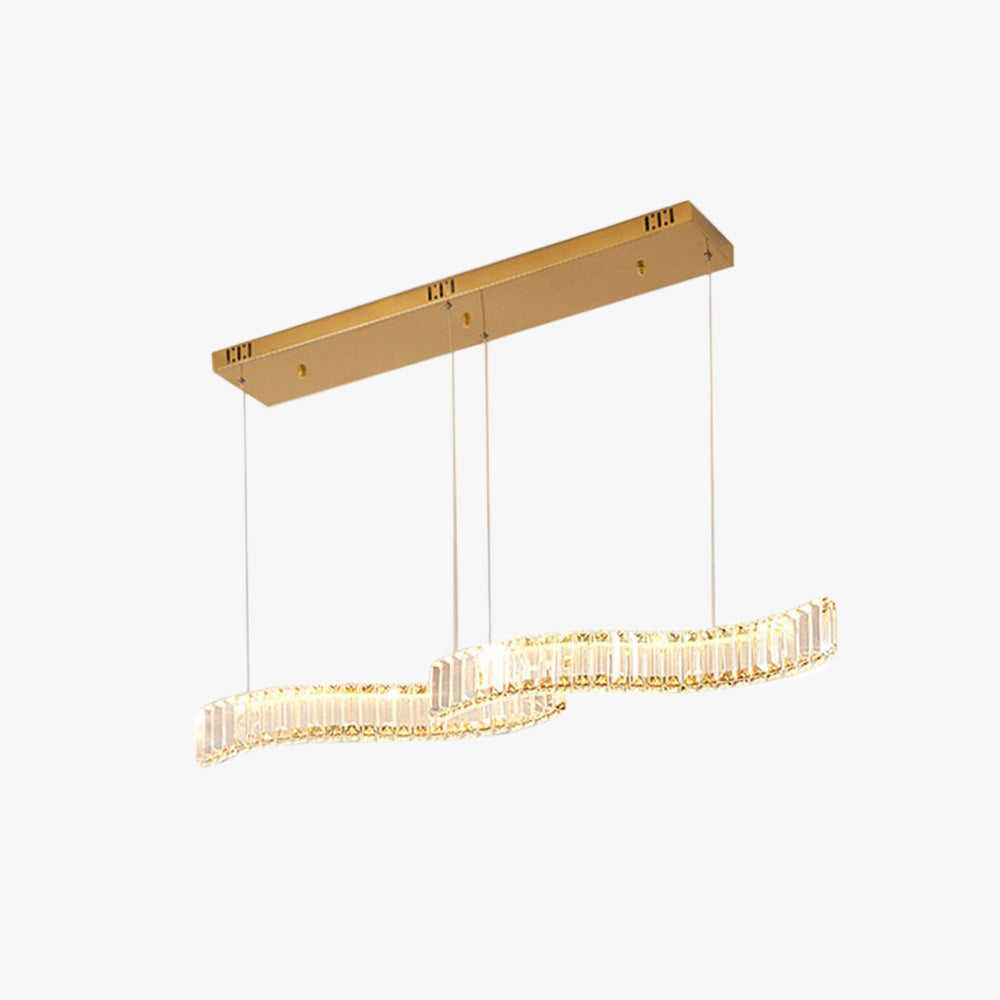 Kristy Luxury Wave Crystal/Metal Pendant Light, Silver/Gold - Neutralighting