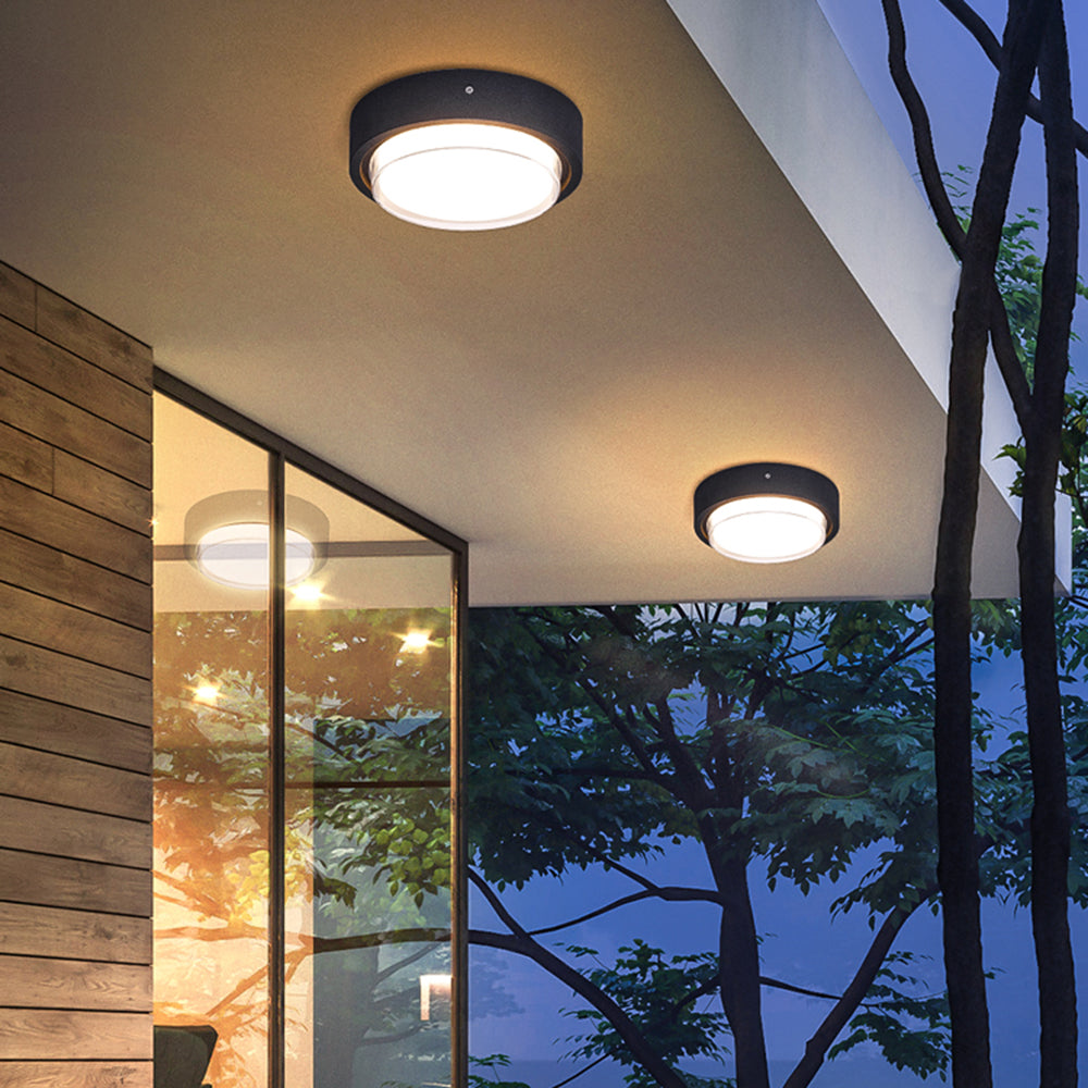 Ray Modern Flush Mount Ceiling Light, Metal/Acrylic, Square/Round, Black/Brown